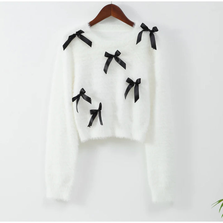 Zenit 3D Bow Round Neck Sweater