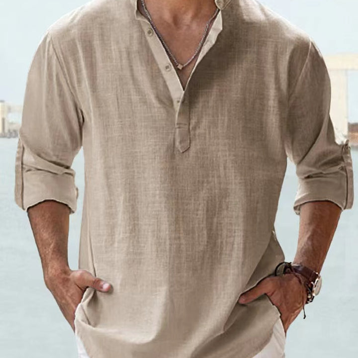 Zenit Cotton Linen Henley Beach Shirt - Pay 1 and get 3