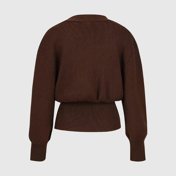 Zenit Solid Button Knit Sweater