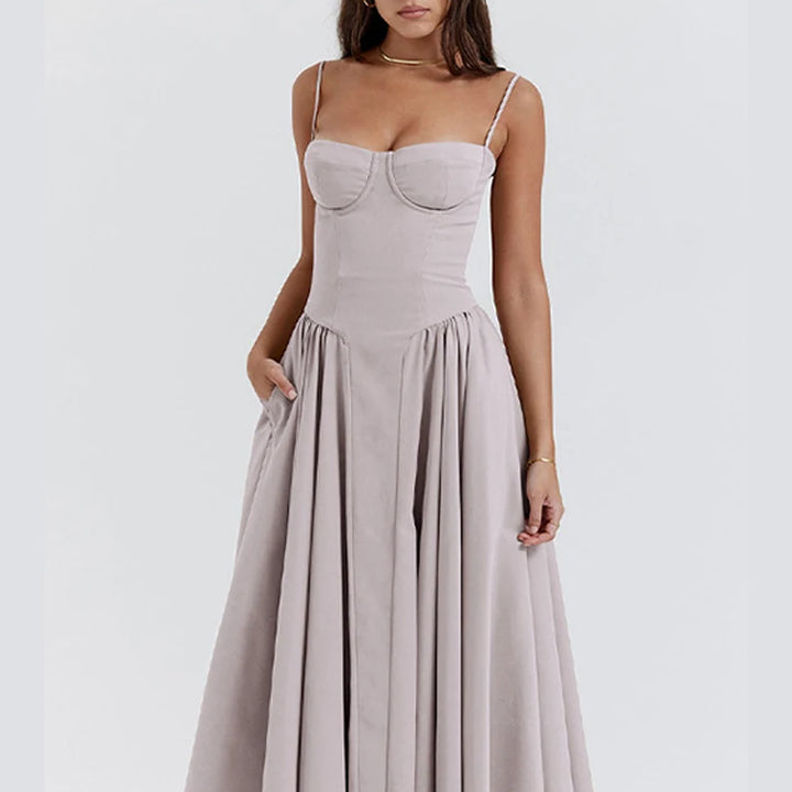 2024 Sexy Pleated Hem Sling Dress