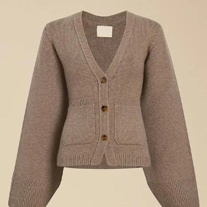 Zenit Khaki Metal Button Cardigan