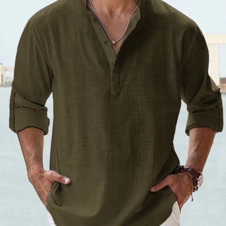 Zenit Cotton Linen Henley Beach Shirt - Pay 1 and get 3