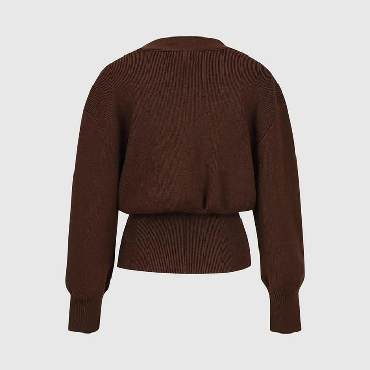 Zenit Solid Button Knit Sweater