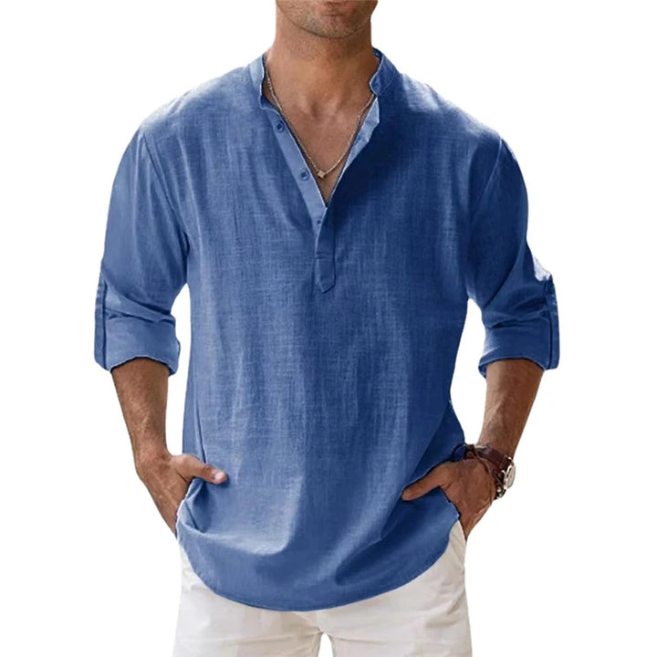 Zenit Cotton Linen Henley Beach Shirt - Pay 1 and get 3