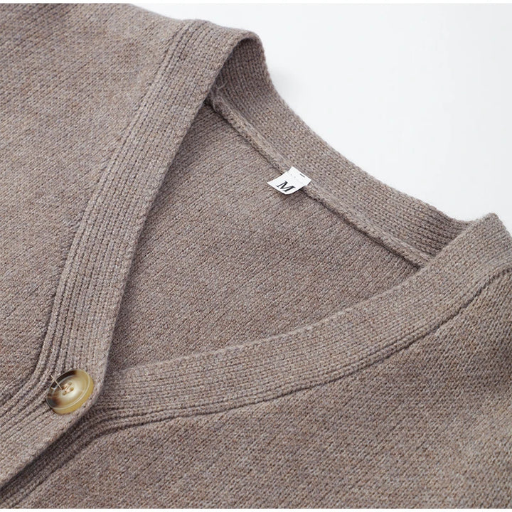 Zenit Khaki Metal Button Cardigan