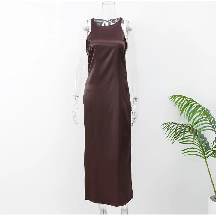 Women’s Elegant Satin Maxi Dress