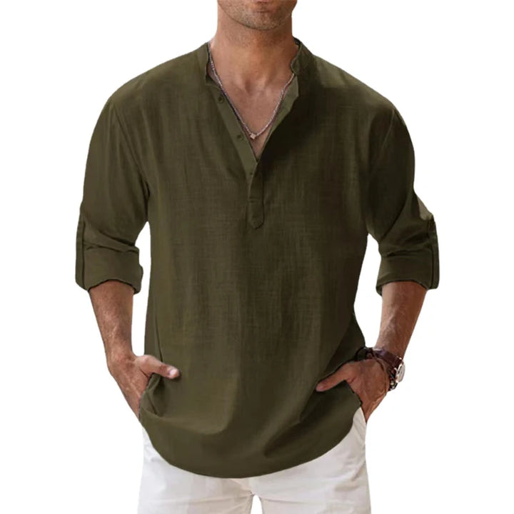 Zenit Cotton Linen Henley Beach Shirt - Pay 1 and get 3