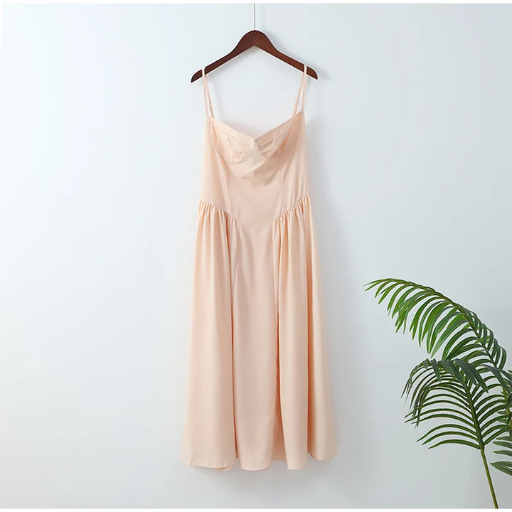 2024 Sexy Pleated Hem Sling Dress