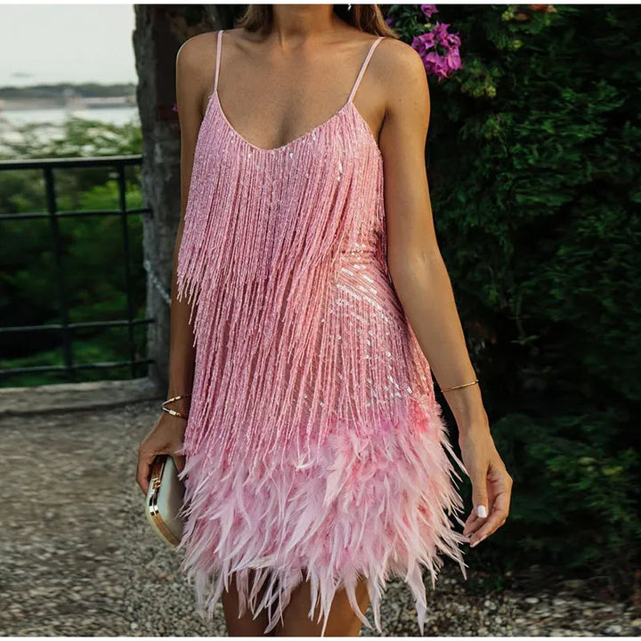 Zenit Glamour Tassel Mini Dress