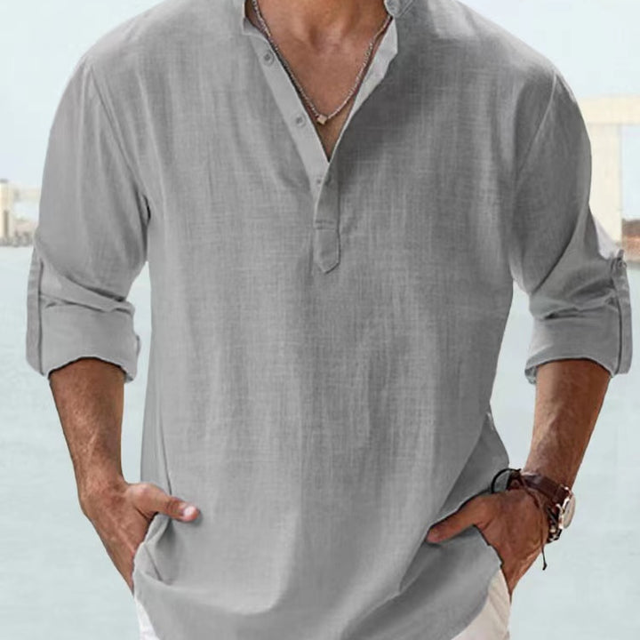 Zenit Cotton Linen Henley Beach Shirt - Pay 1 and get 3