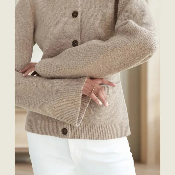 Zenit Khaki Metal Button Cardigan